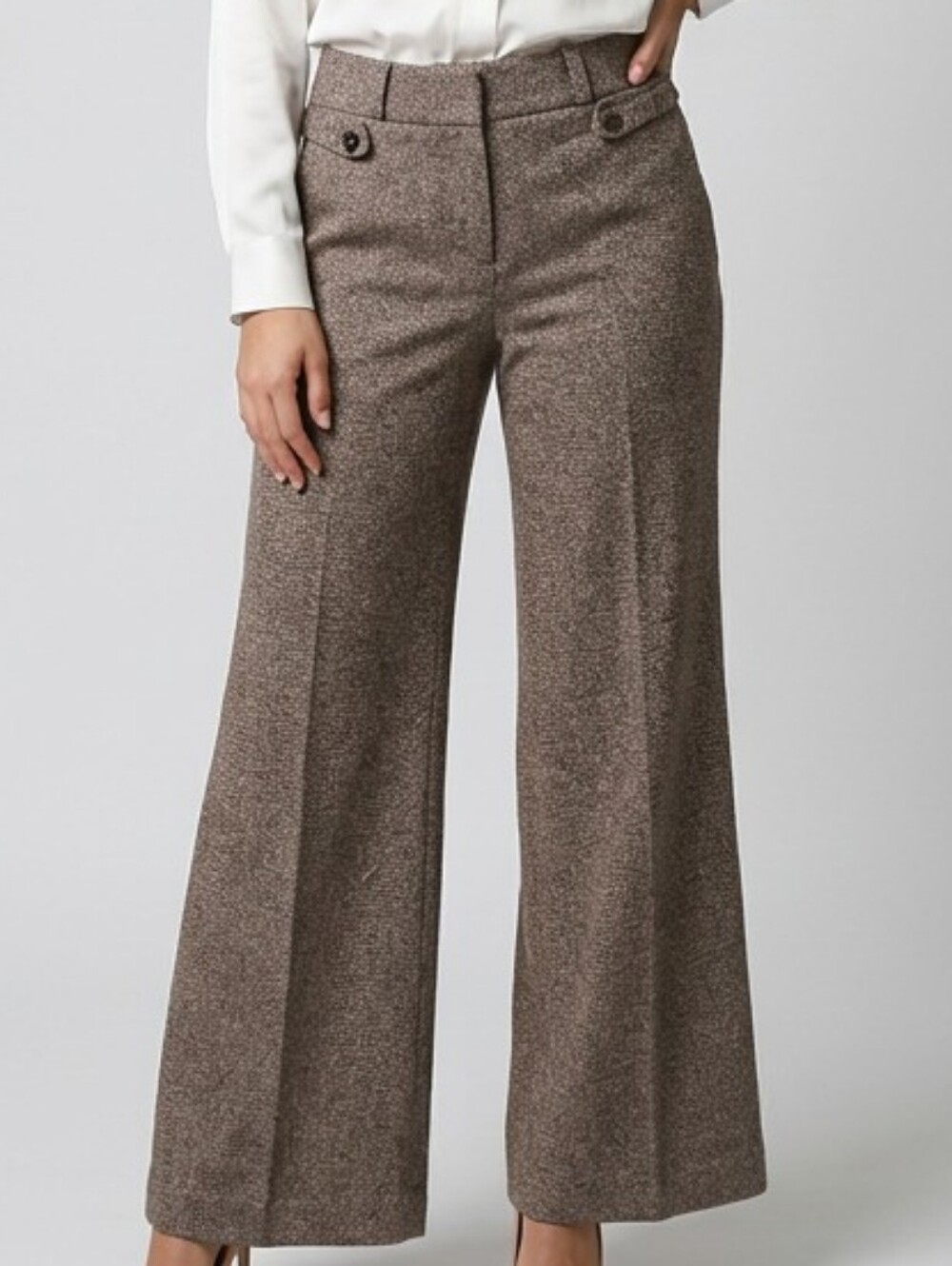 NWT Banana Republic Pants Womens 14 Tan Brown Wool Angora Blend Wide Lined $110